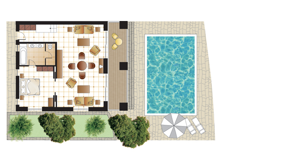 Grecotel Eva Palace 5* Deluxe,  One-Bedroom Dream Villa Private Pool, 1st Row